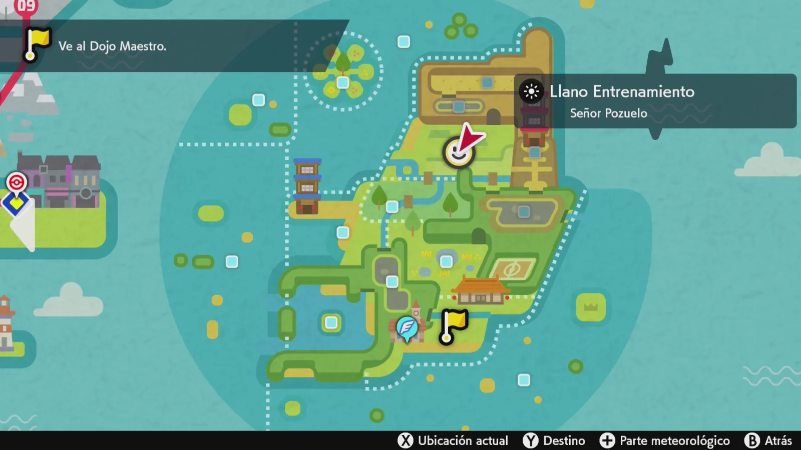 Mapa de Galar con Ruta Desafío señalado