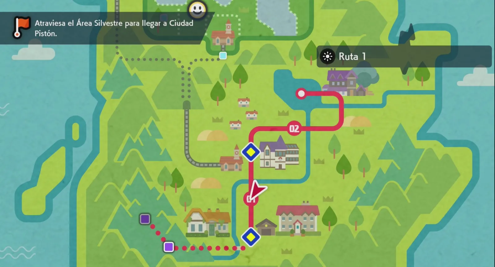 Mapa de Galar con Ruta 1 señalado
