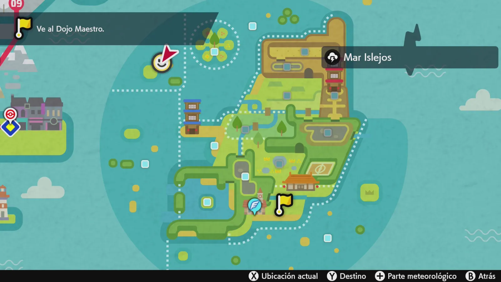 Mapa de Galar con Mar Islejos señalado
