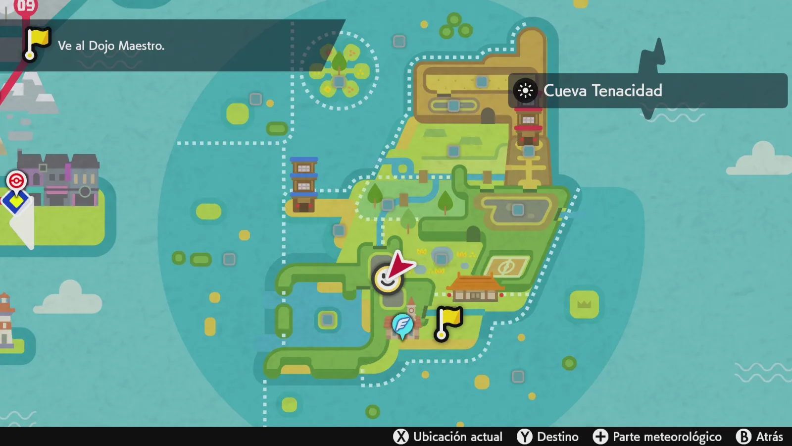Mapa de Galar con Cueva Tenacidad señalado
