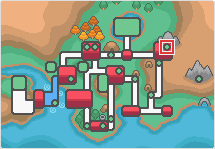 Mapa de Johto con Ciudad Endrino señalado