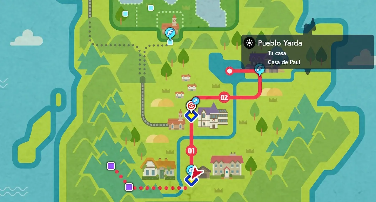 Mapa de Galar con Pueblo Yarda señalado