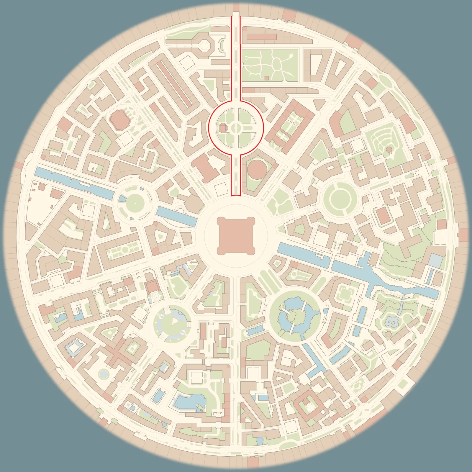 Mapa de Kalos con Vía Roja señalado