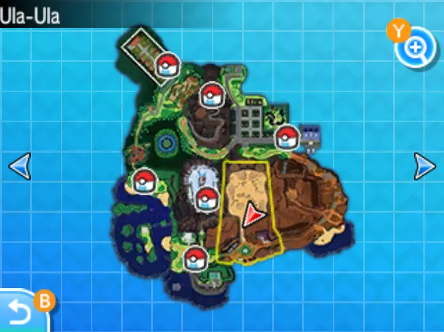 Mapa de Alola con Ruta 13 señalado