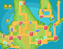 Mapa de Sinnoh con Gran Pantano señalado