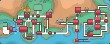 Mapa de Johto con Monte Plateado señalado