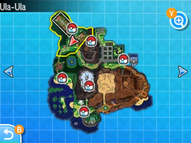 Mapa de Alola con Ruta 17 señalado