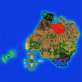 Mapa de Alola con Gruta Desenlace señalado
