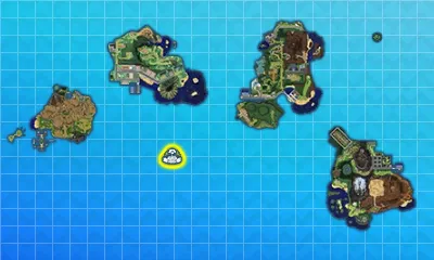 Mapa de Alola con Paraíso Æther señalado