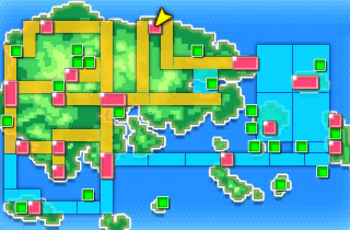 Mapa de Hoenn con Ciudad Arborada señalado